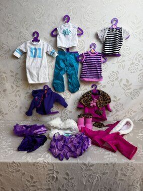 18" Doll Clothes Bundle Dresses Jackets Tops Skirts Pants & Accessories AG OG